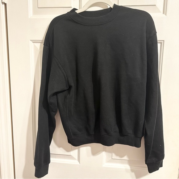 skims - cotton fleece crew neck pullover (onyx) - Picture 2 of 4